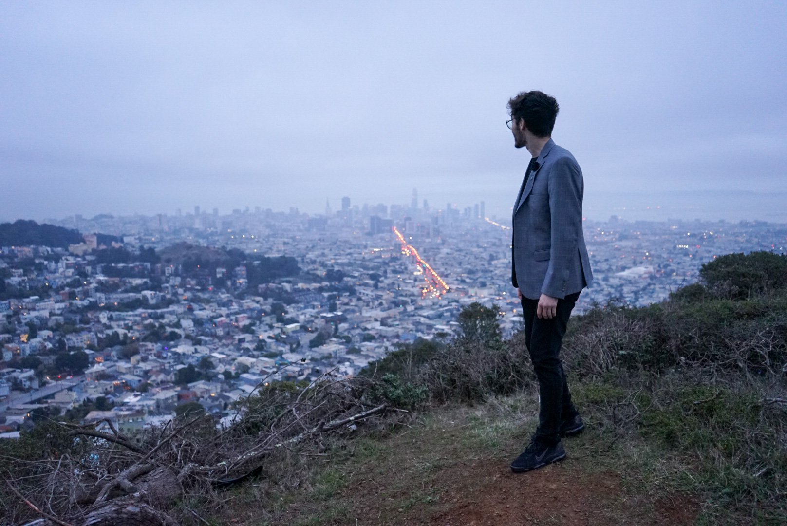 Jaden Gordon overlooking San Francisco